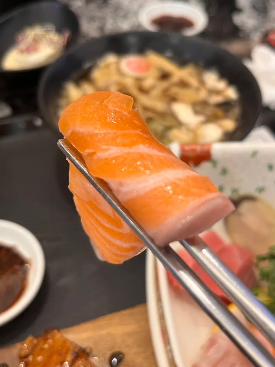 A piece of abalone sashimi from the platter