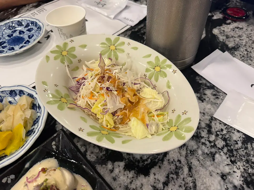 Vegetable salad included with Set 3
