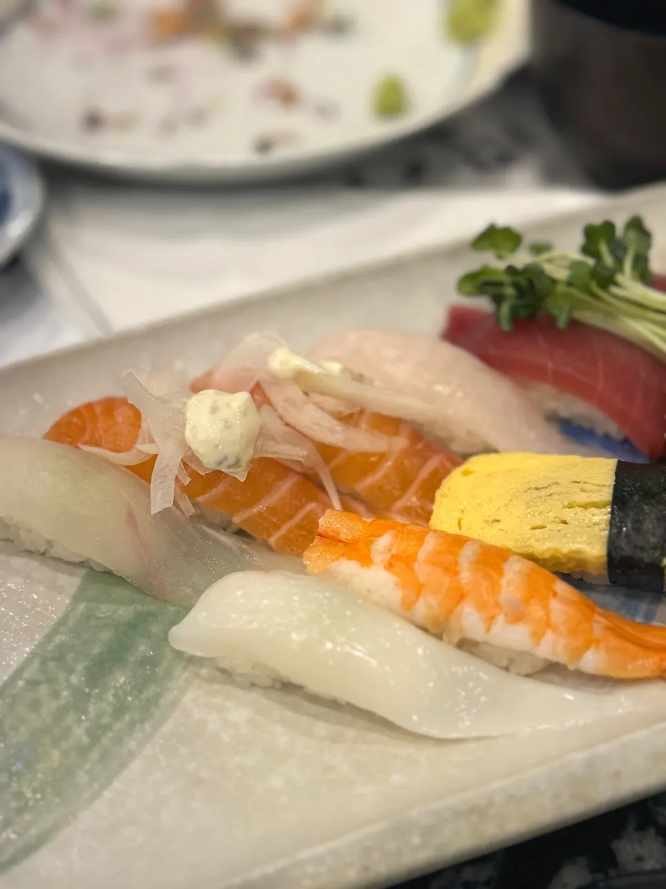 Close-up of the 16-piece sushi plate