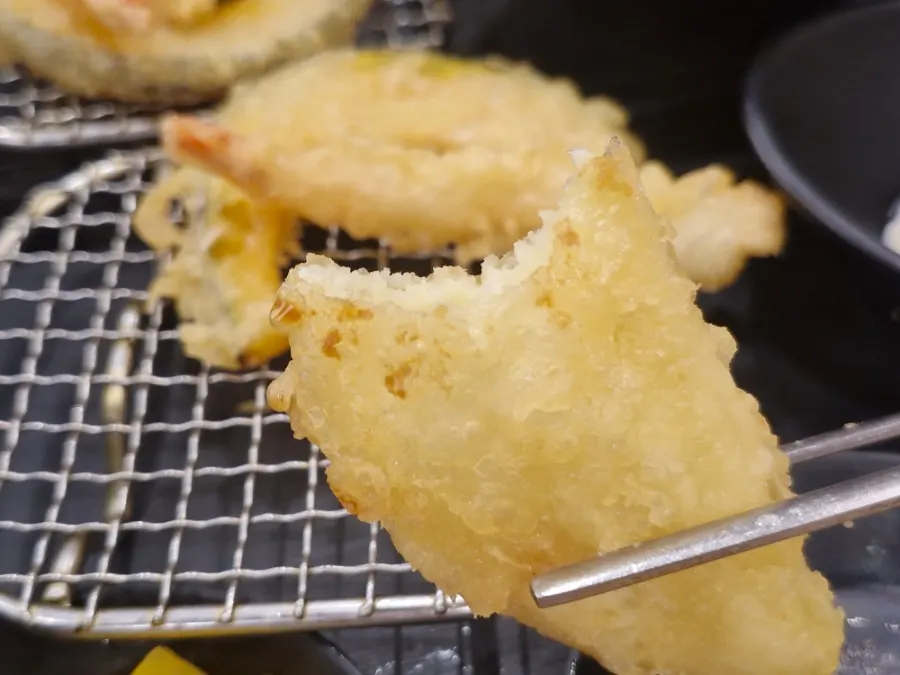 Crispy fried sweet potato tempura