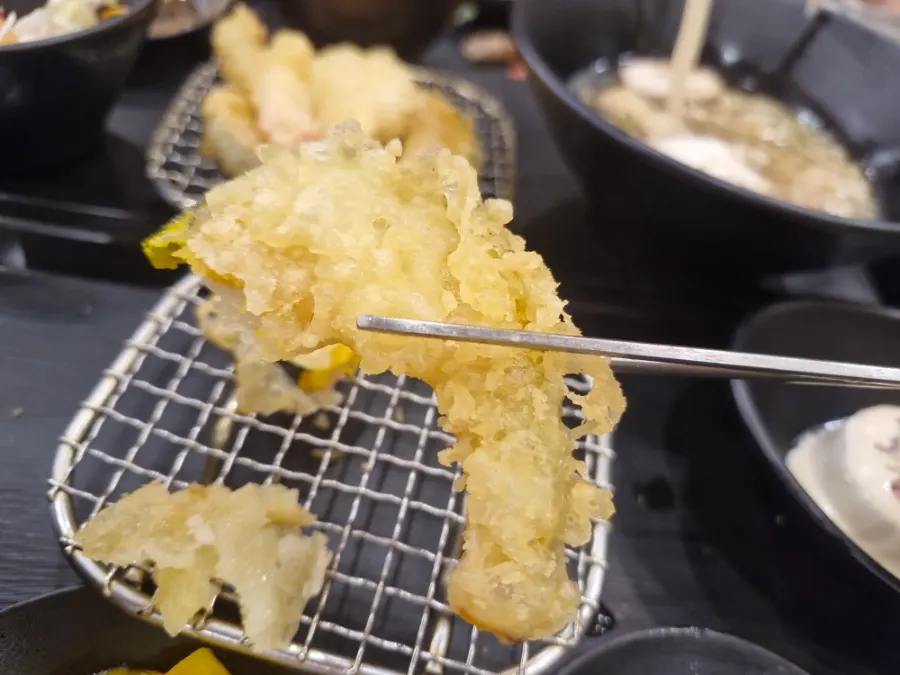Pumpkin tempura and shrimp tempura