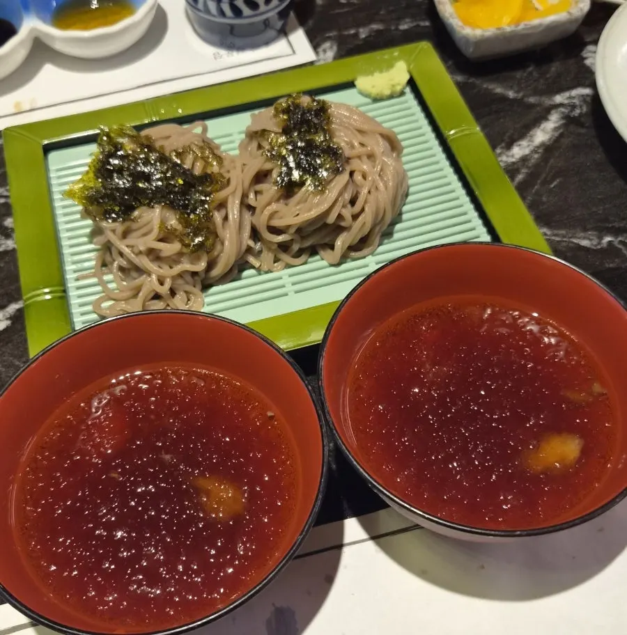 Cold soba served as the final dish of the B-course