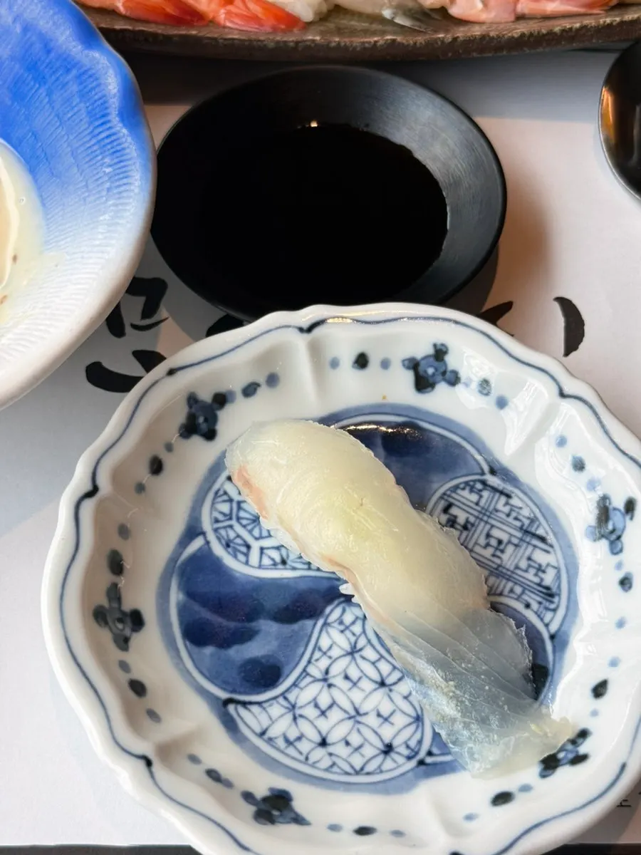 Close-up of bite-sized sushi