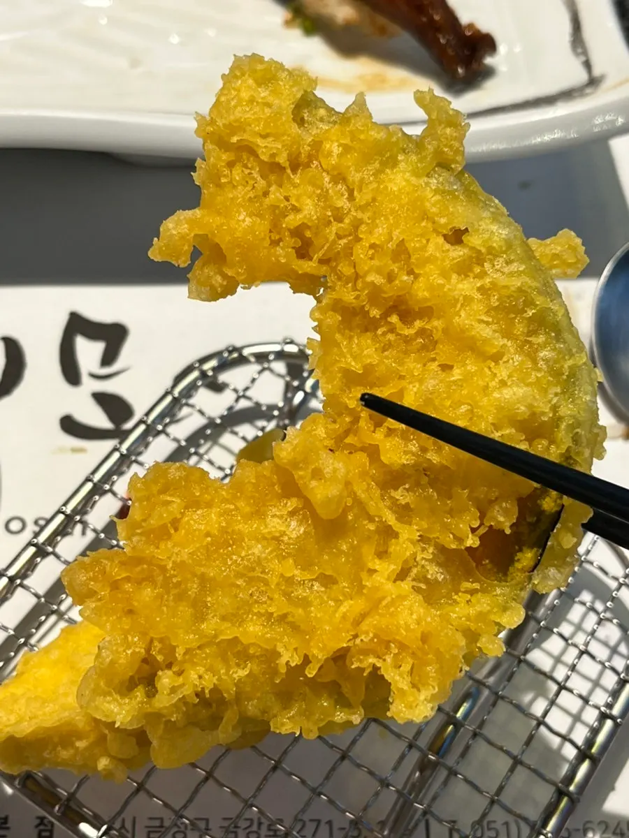 Close-up of shrimp tempura