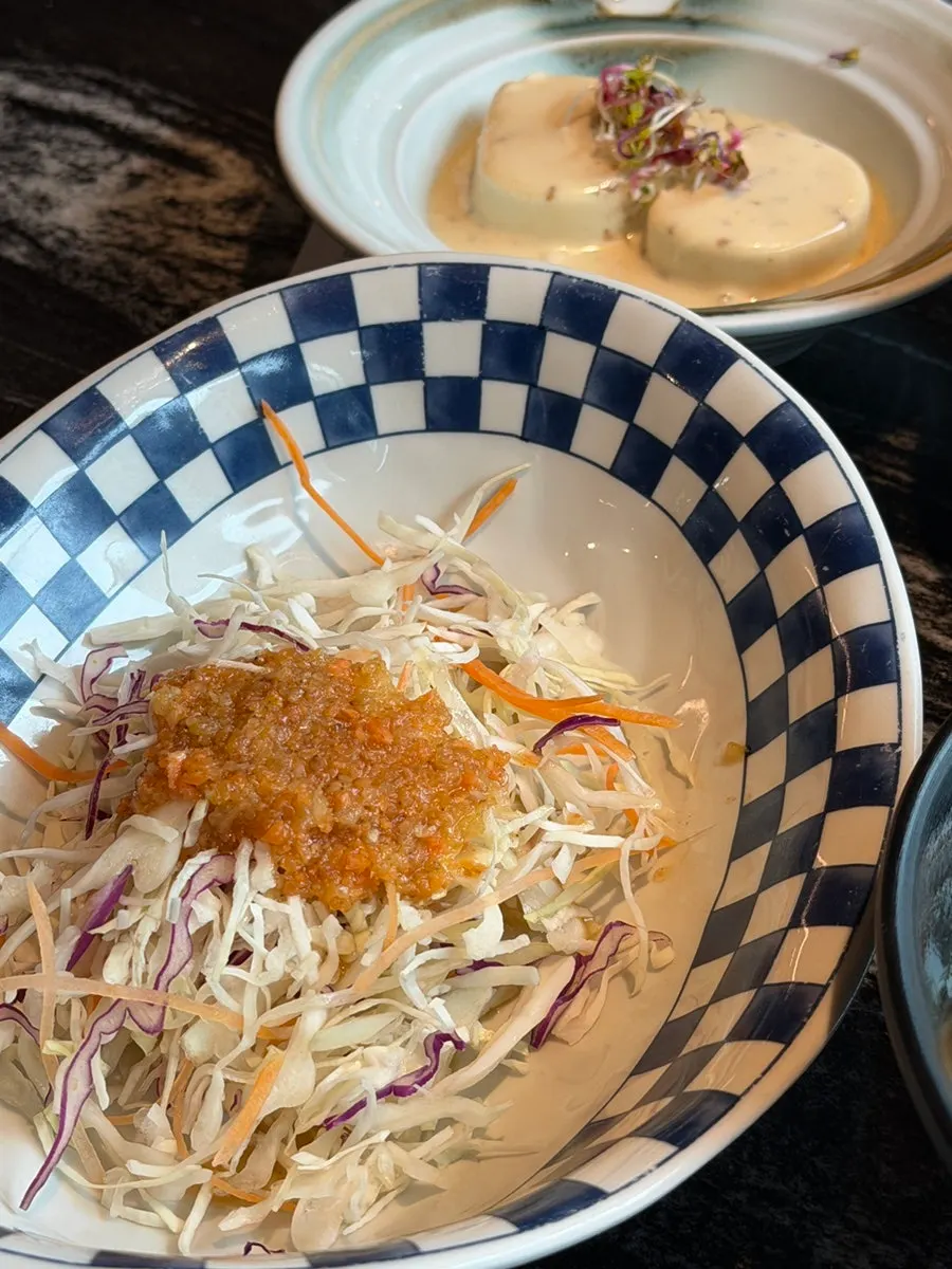 Moshi Moshi's tofu salad topped with savory sauce