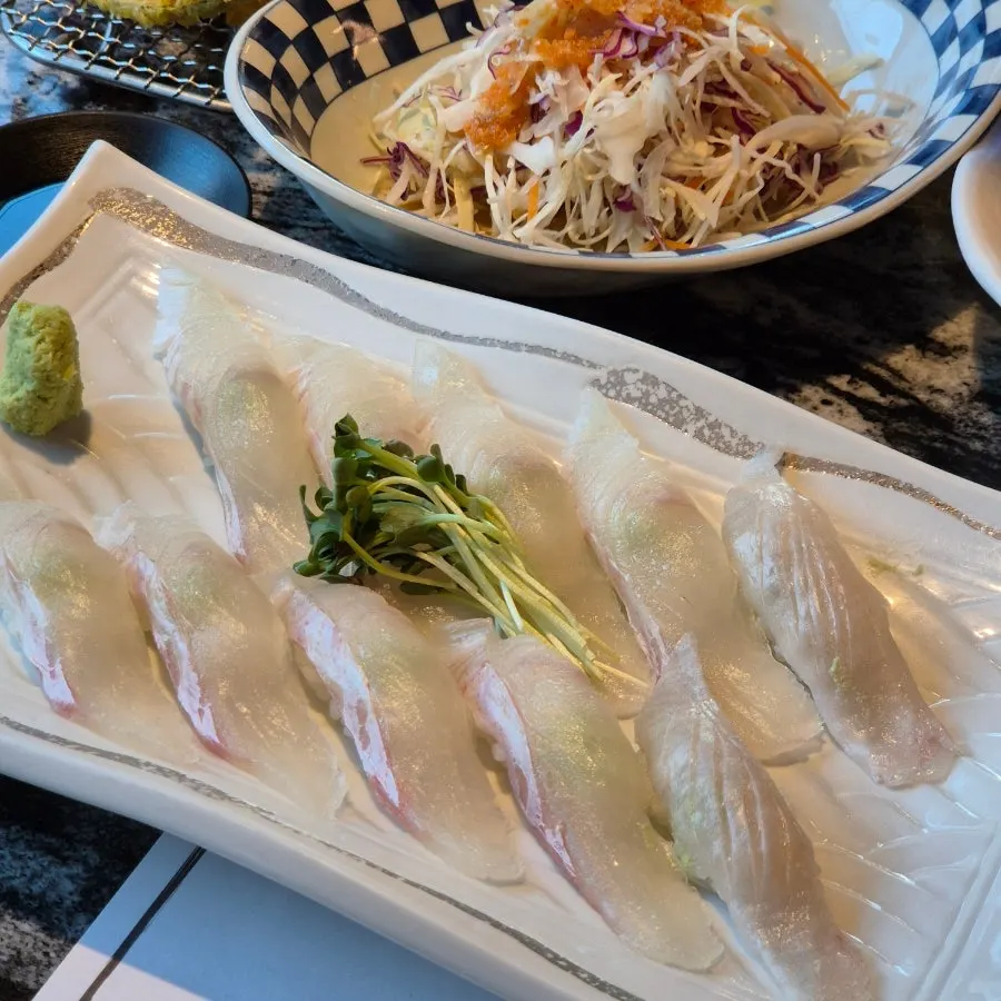 Moshi Moshi sushi topped with wasabi