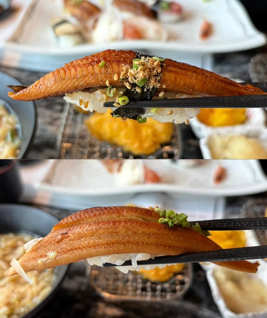 간장새우와 토치로 구운 홍새우 초밥