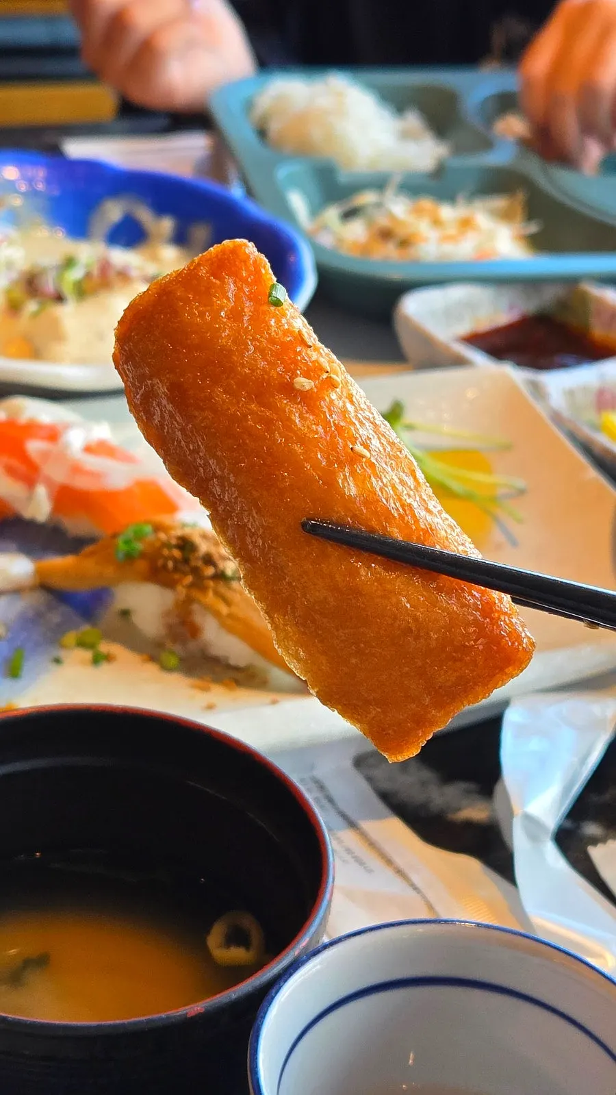식사를 마친 모시모시 부산대점 테이블
