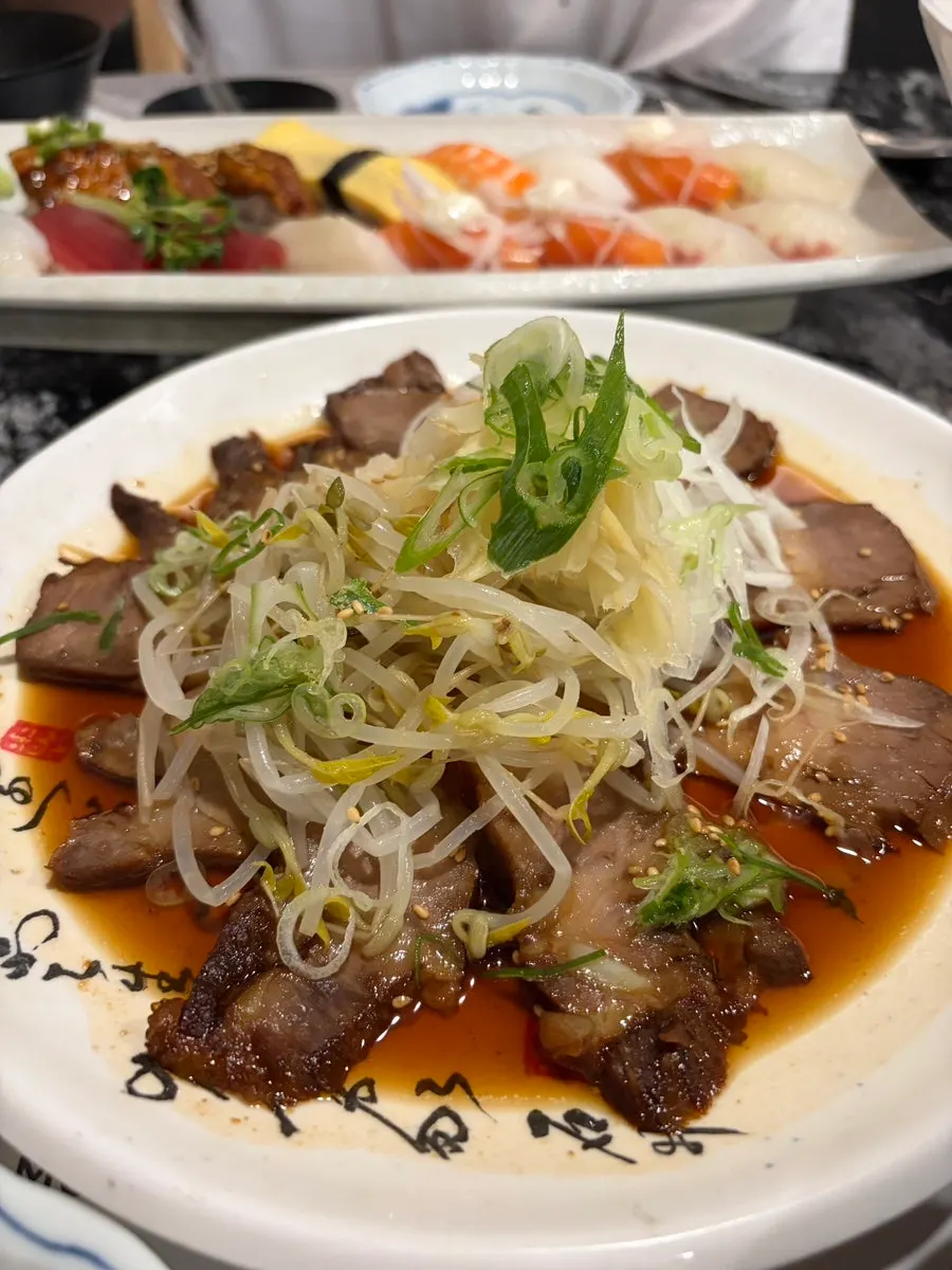 A plate of tender chashu