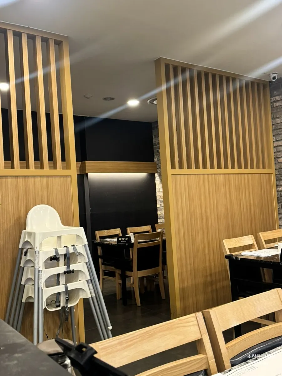 Seating layout at the back of the restaurant