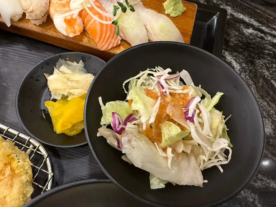 Plate of assorted sushi types from the sushi platter