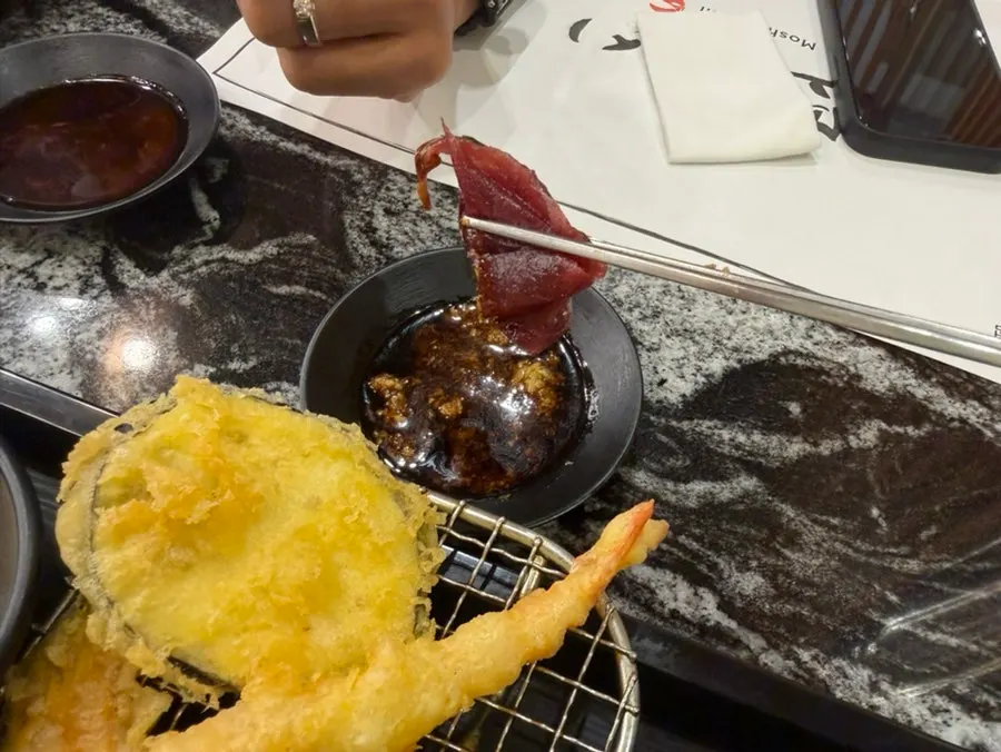 Sashimi plate served with a dedicated soy sauce