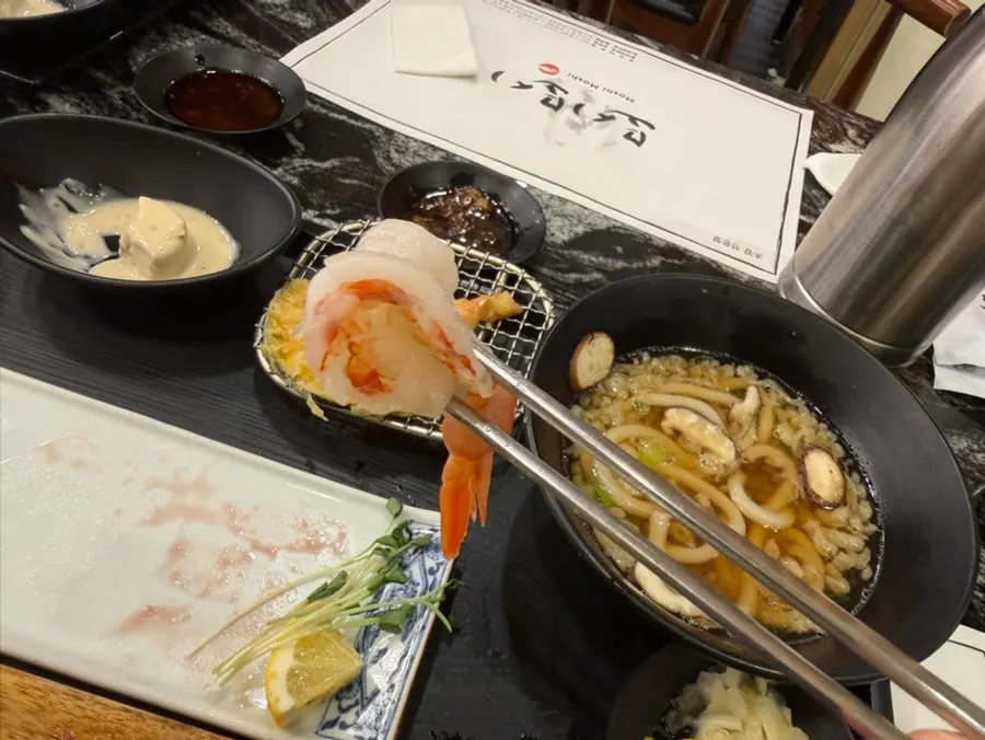 Close-up of sashimi from the sashimi platter