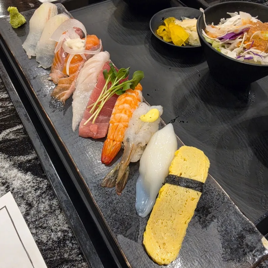 Full spread of Assorted Sushi A