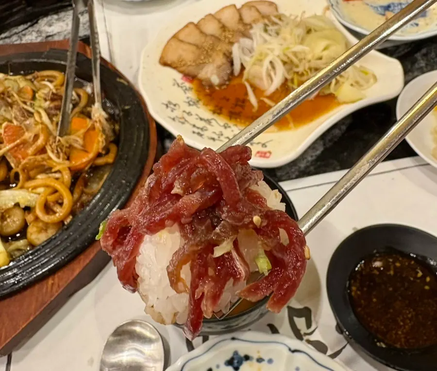 Full plate of sushi