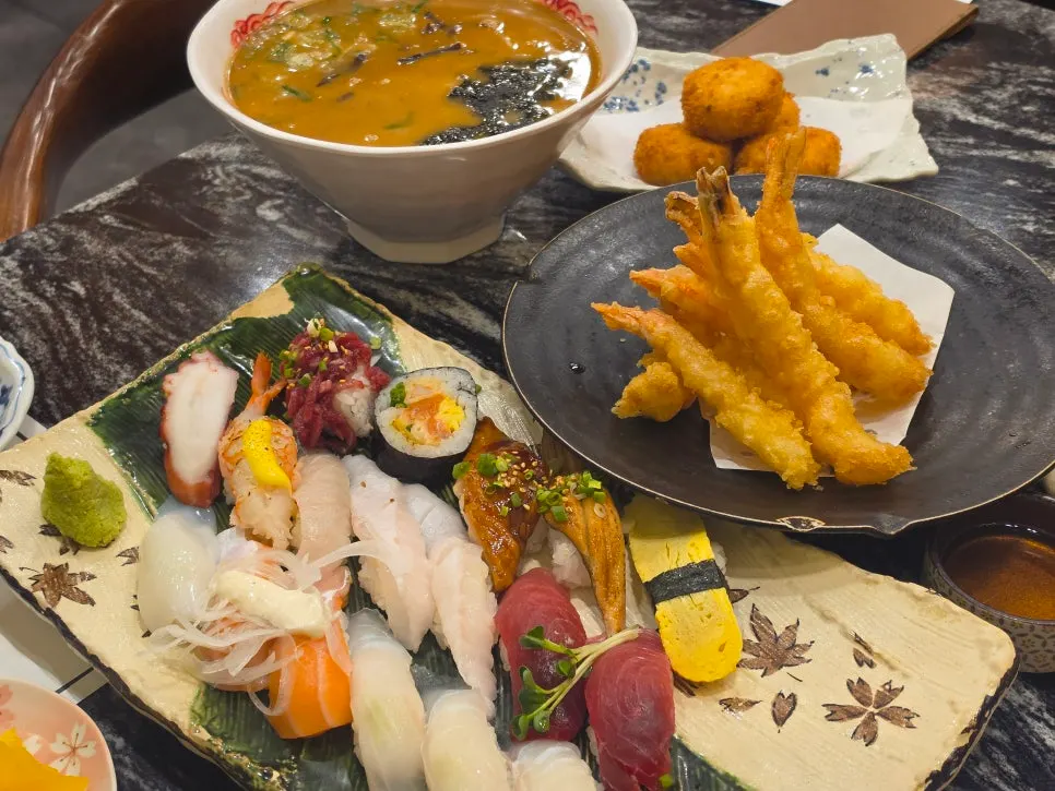 Final shot of the sushi set at Moshi Moshi Sushi