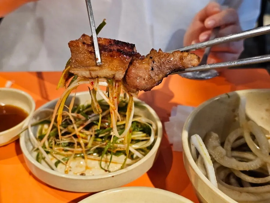 Meat meal spread ordered for two people