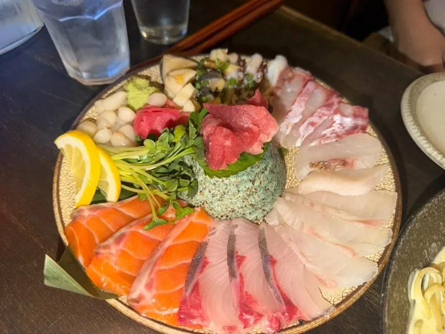 Snacks laid out on the table for two at Motokurashi