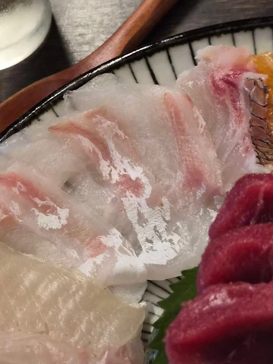 Plate of moriawase with several types of sashimi