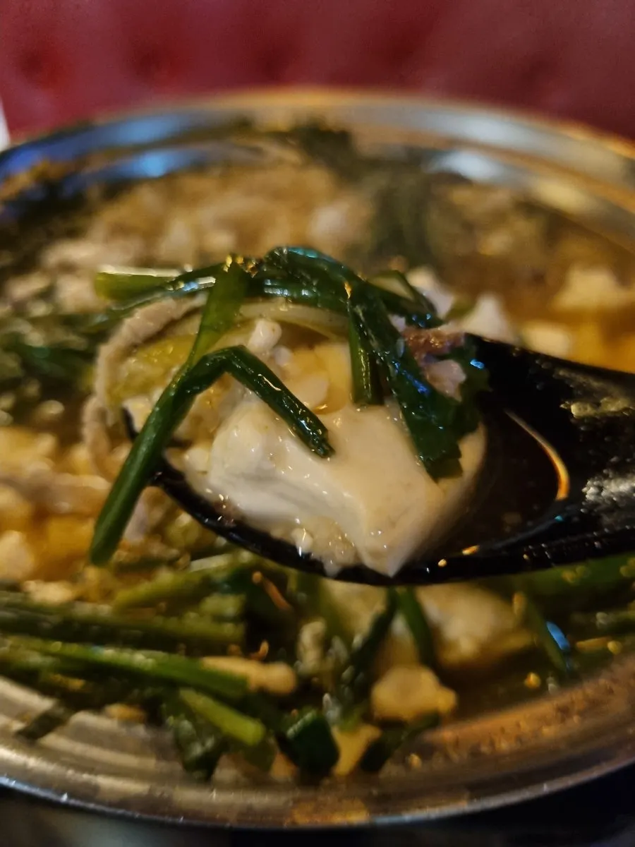 골라 먹는 모츠나베 재료 클로즈업