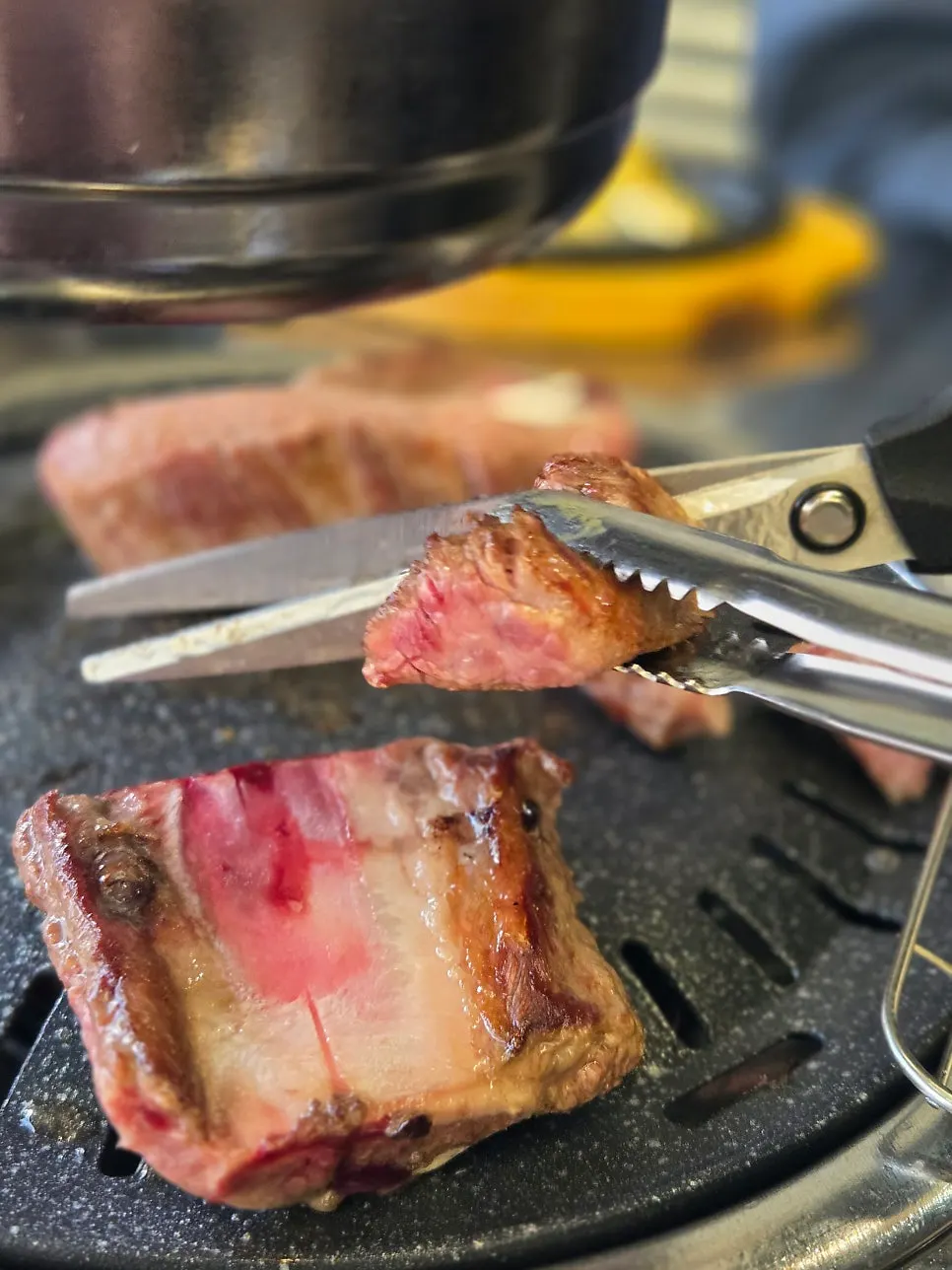 A piece of meat dipped in salted pollack roe sauce