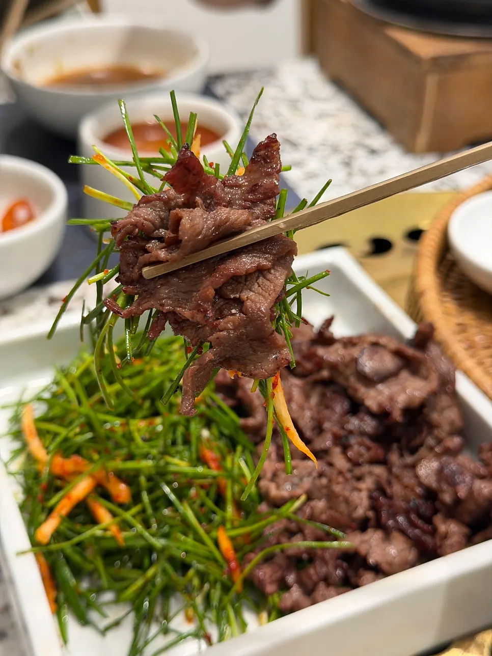 구운 한우 양념구이 한 점