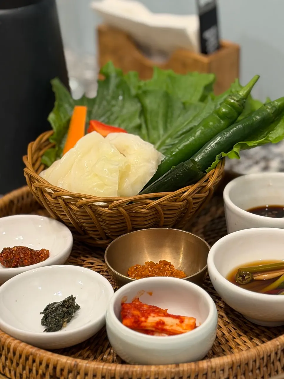 상추와 양배추, 다시마 쌈 채소