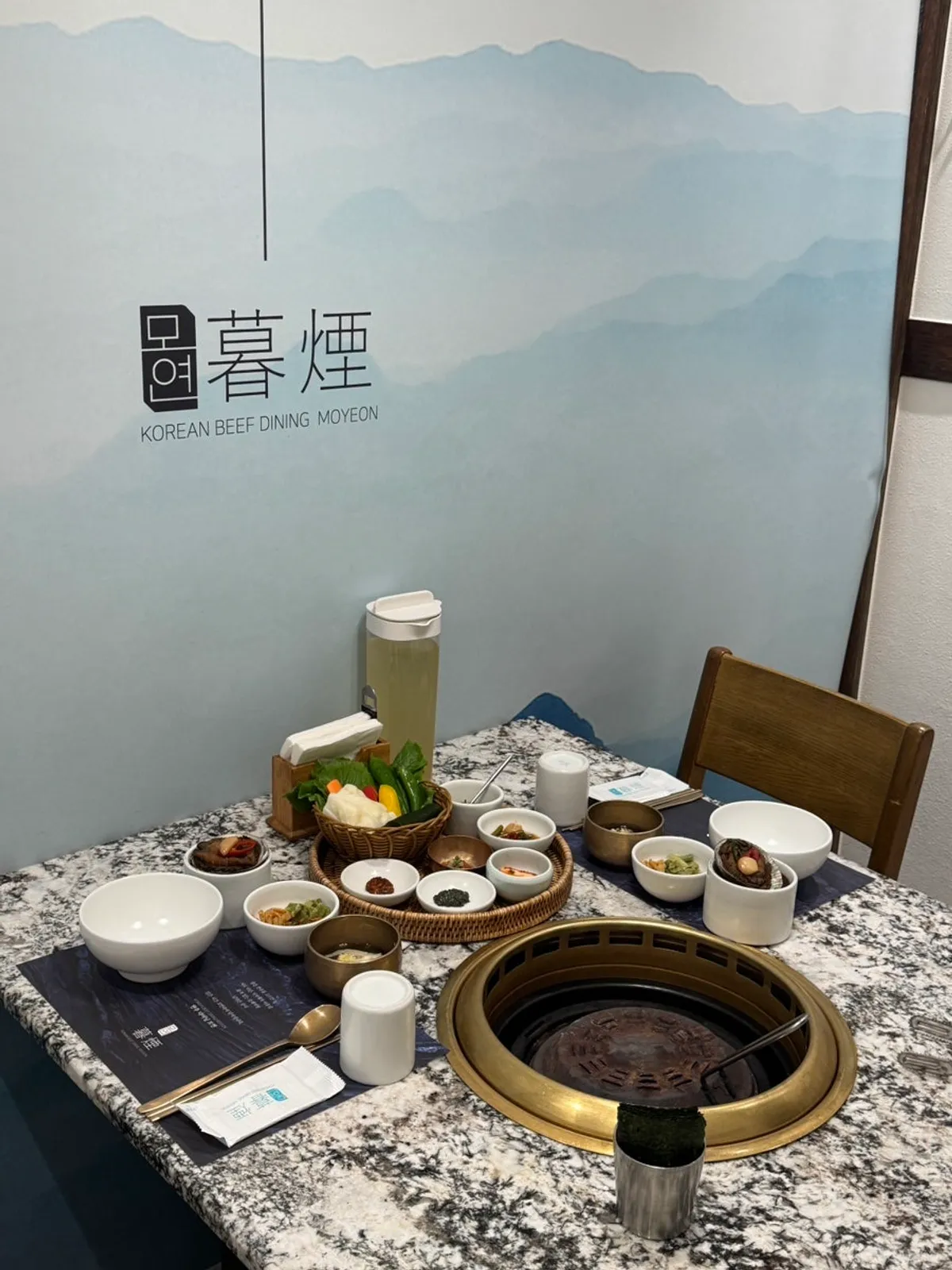 Table set up in the room for the reserved guests