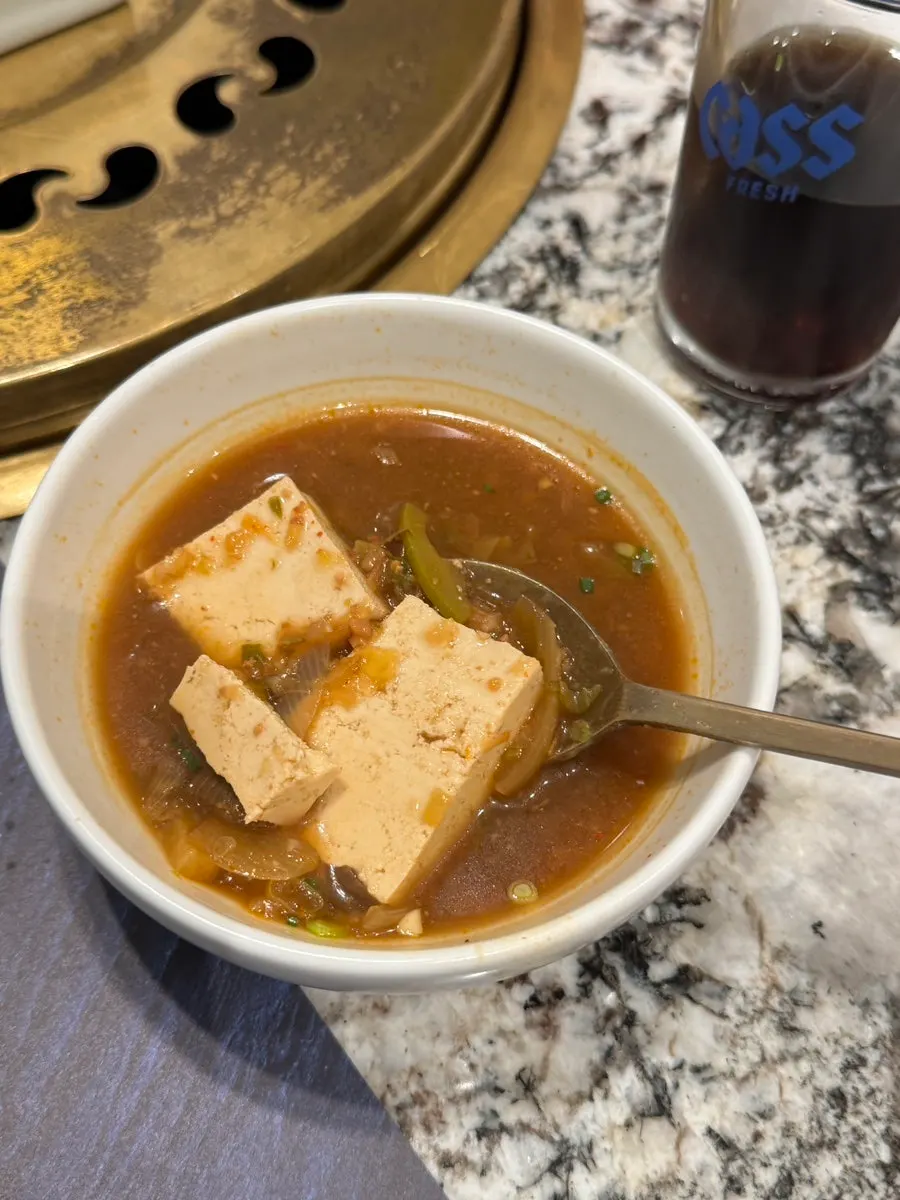 Doenjang soybean paste soup served with the Moyeon lunch set