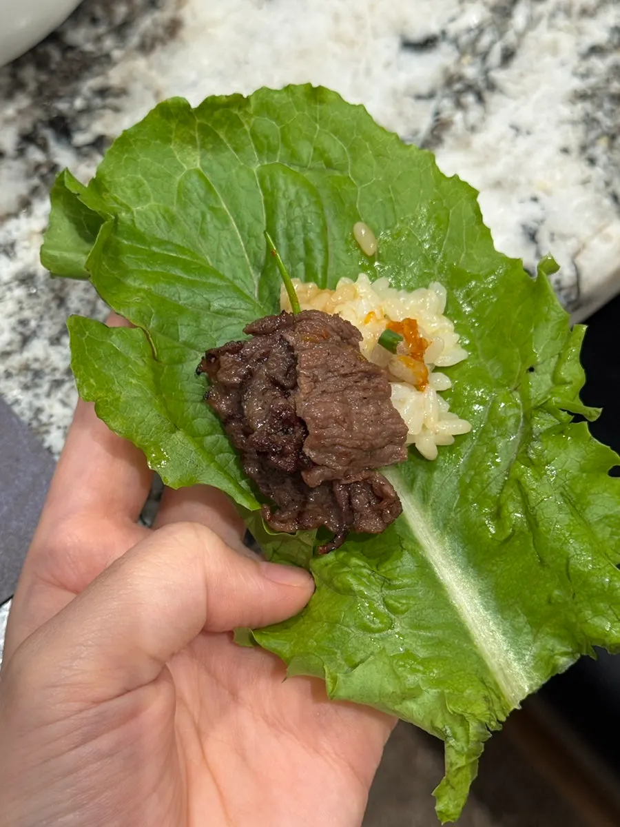 Plate of cabbage and vegetables for wraps