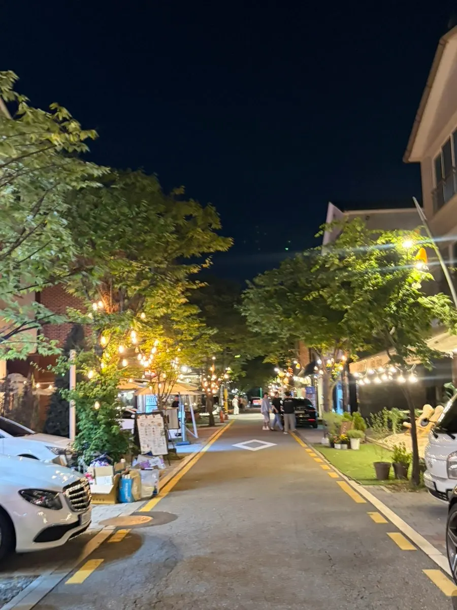 Evening street view of the Bojeong-dong cafe street