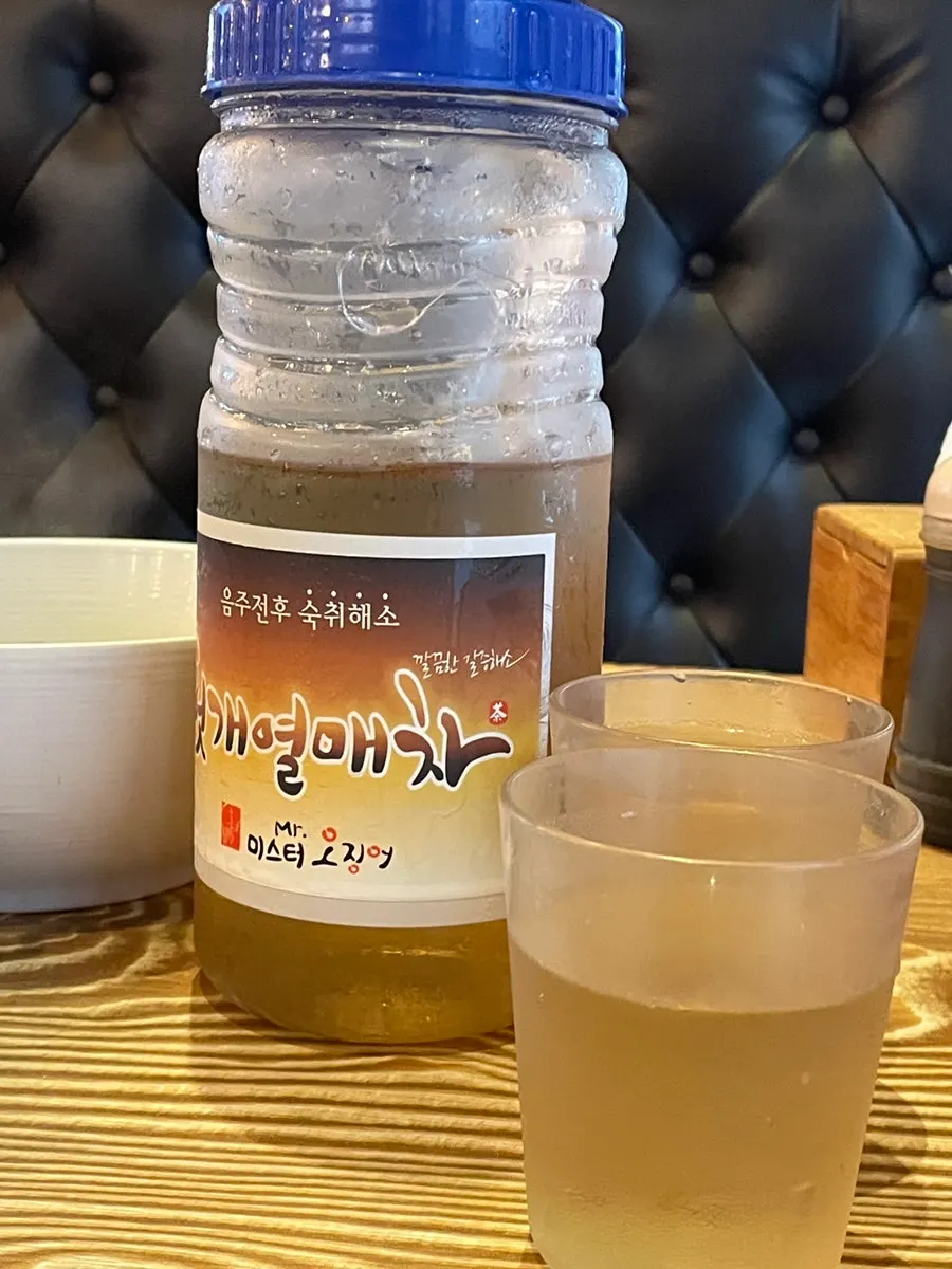 Seaweed soup, corn salad, and other banchan