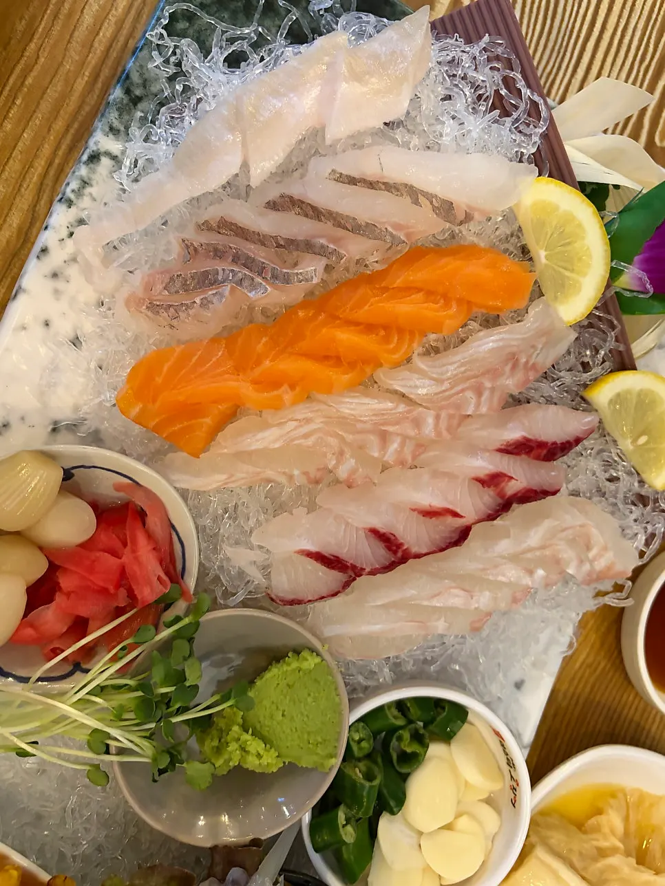 Plate of plump squid sashimi