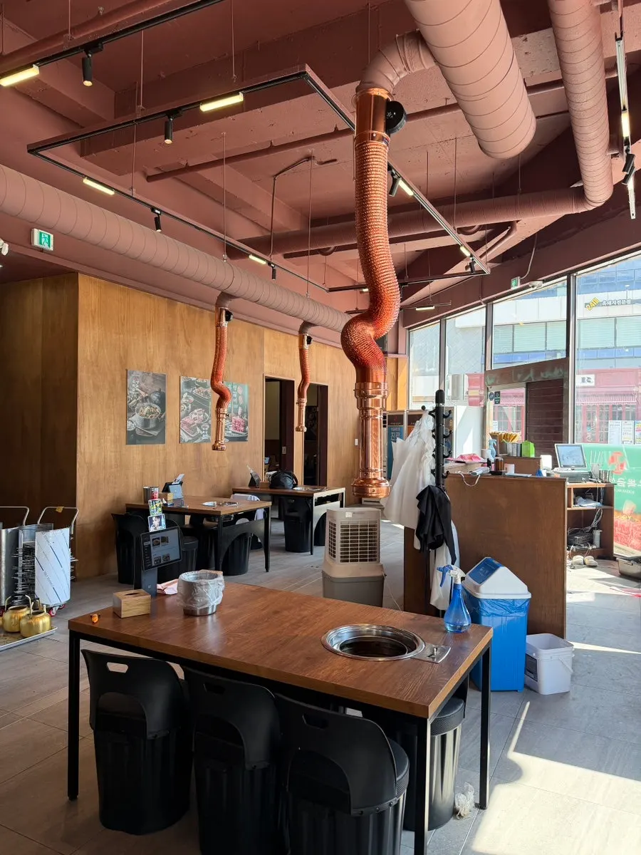 Korean barbecue restaurant interior with private rooms
