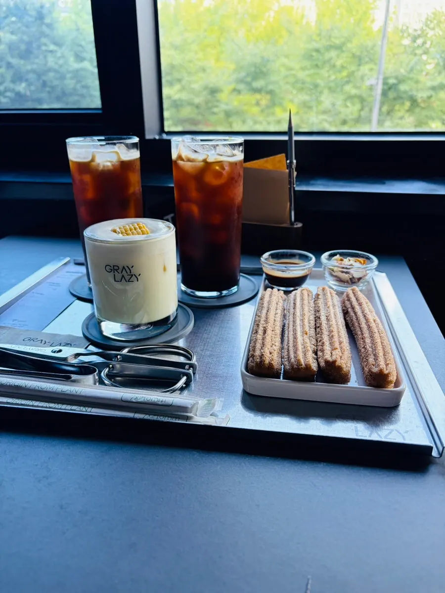 Ordered Lazy Latte and churros