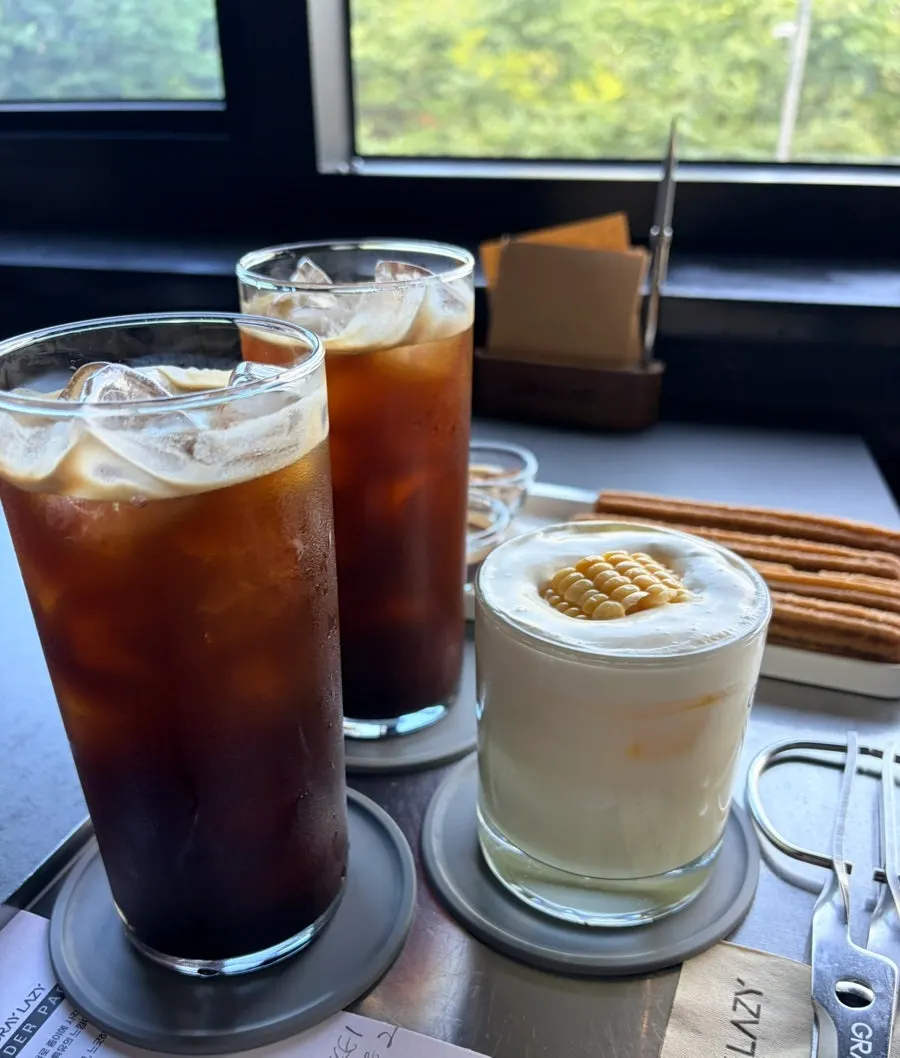 Dessert and iced Americano