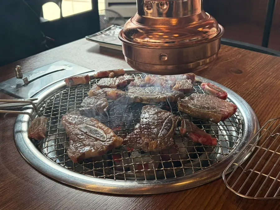 Close-up of thick raw beef short rib meat