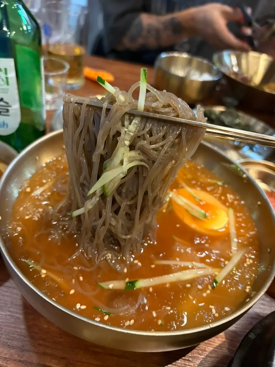 Bowl of cold noodles ordered to finish the meal