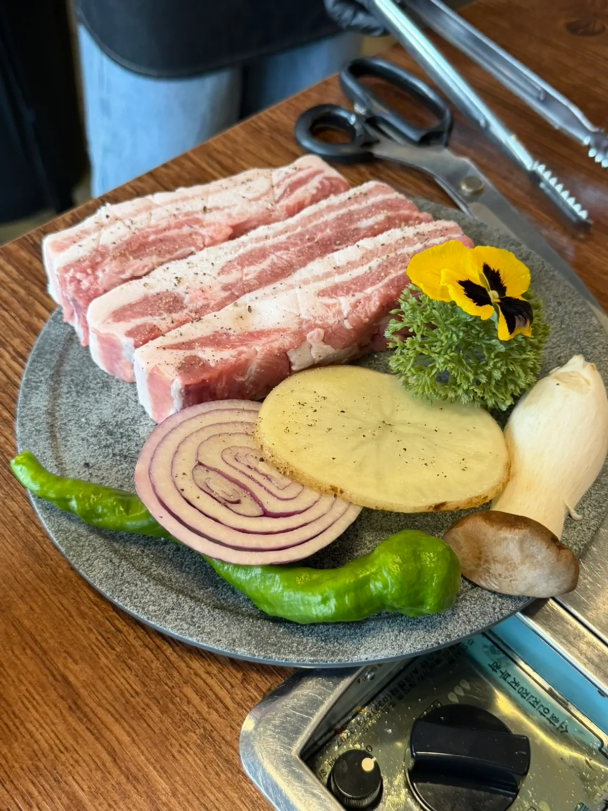 Self-serve bar with side dishes