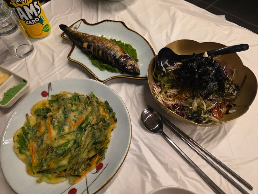 Grilled fish served as a side dish