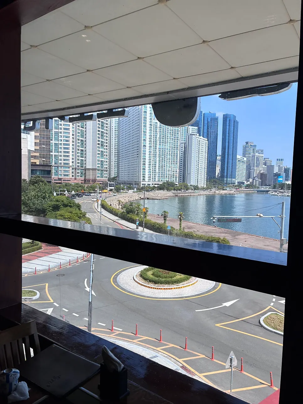 Ocean view from a window seat at Mugen Haeundae Main Branch