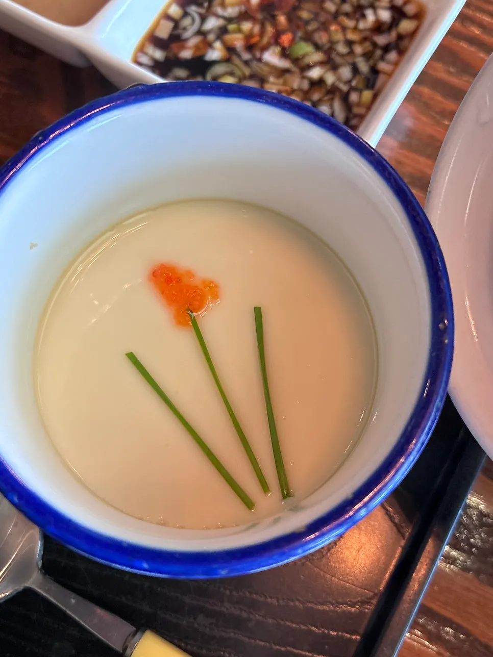 Chawanmushi plated in a flower shape