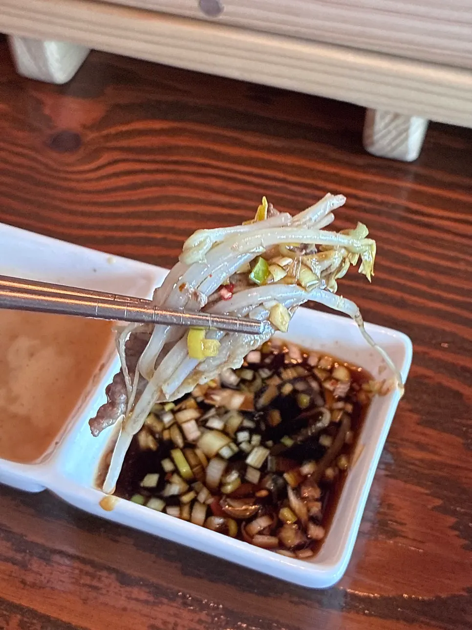 Soy sauce served alongside the hoban-jjim