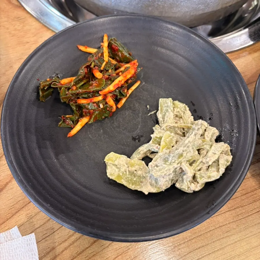 Gungchae namul and cabbage salad side dishes