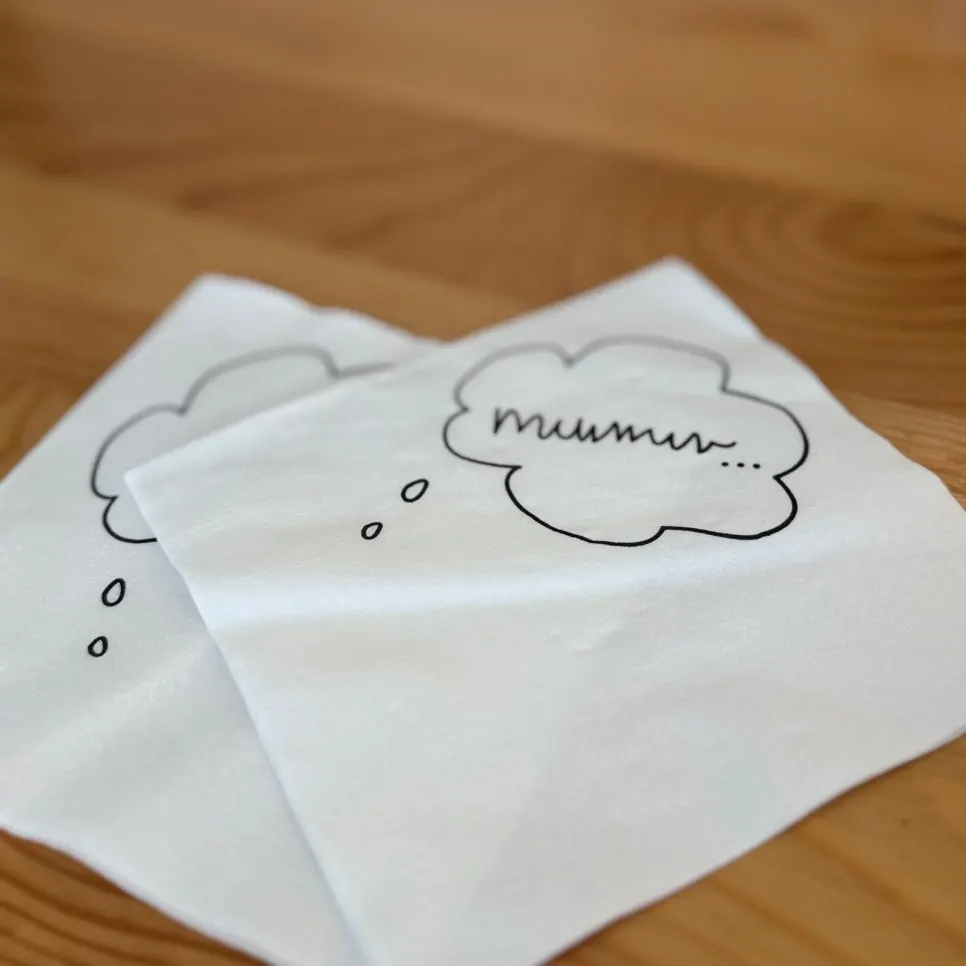 Meolmeol Pangyo napkin with the 'Meolmeol' logo text