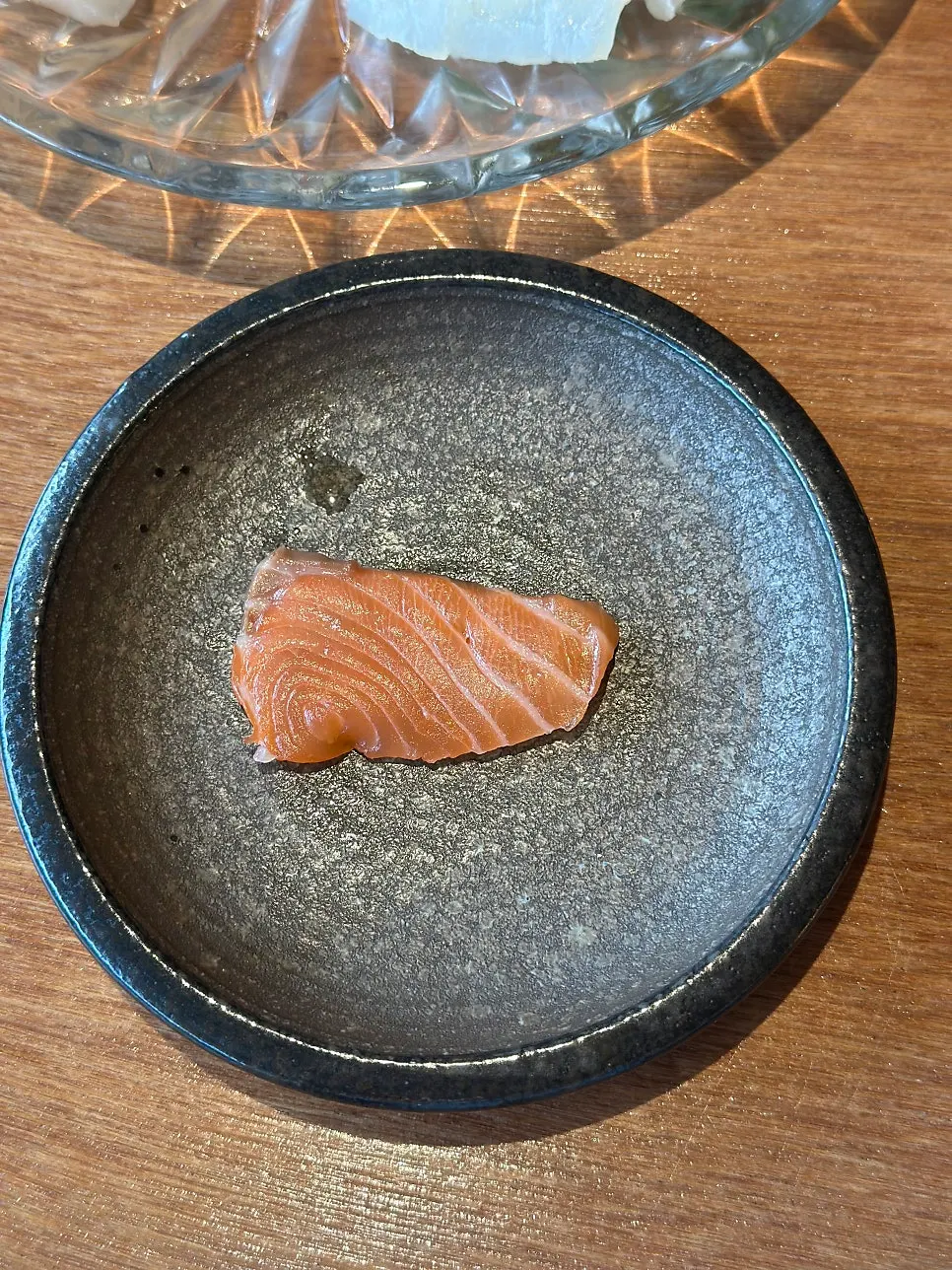 Close-up of the dry-aged sashimi platter