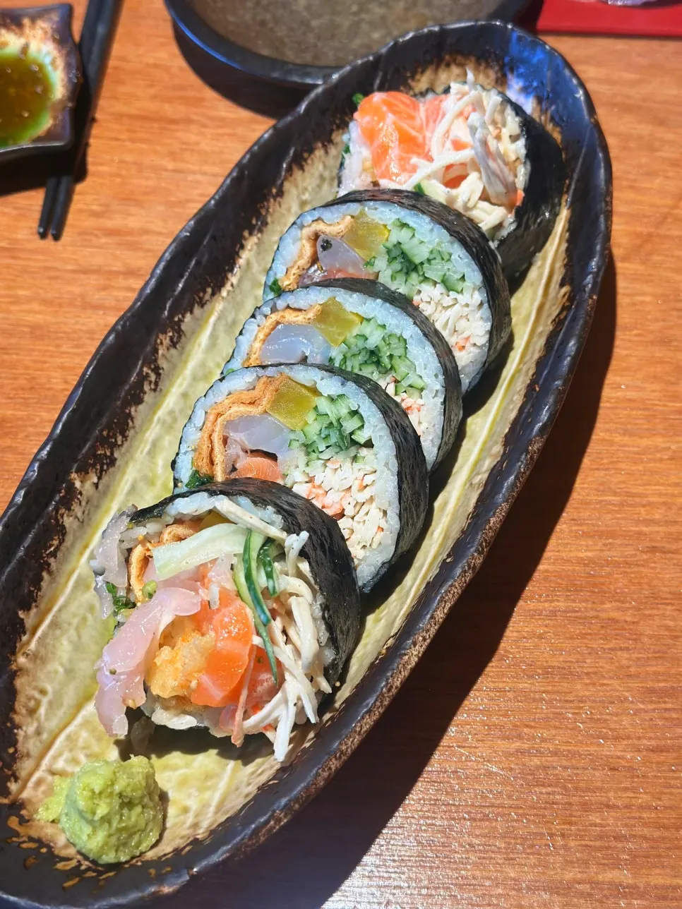 Final plate of the sashimi platter