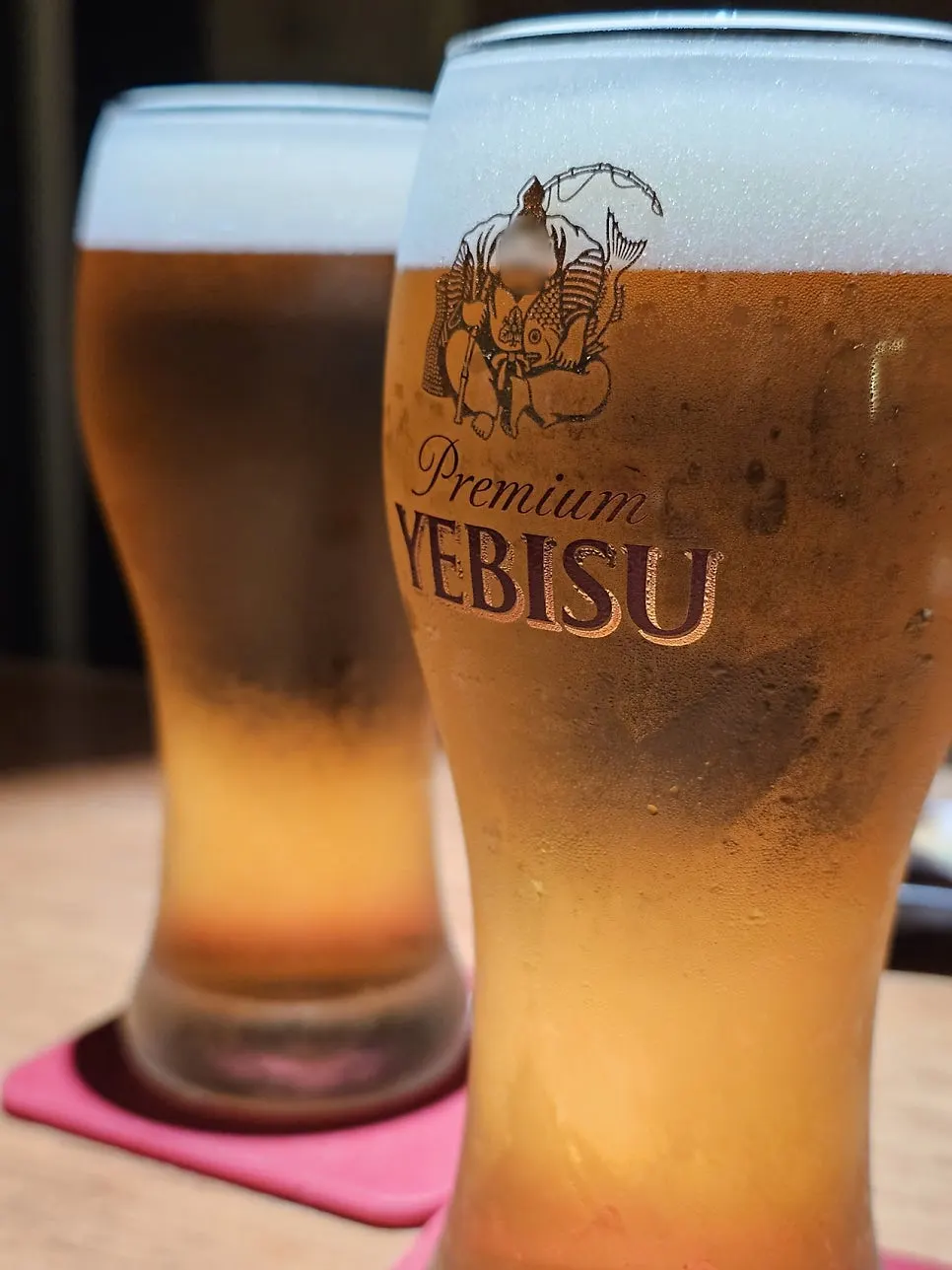 清凉的惠比寿生啤酒一杯