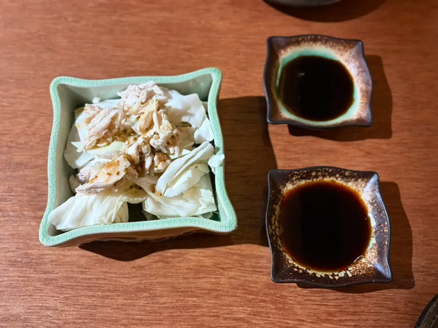 Chicken breast cabbage salad served as a basic side dish