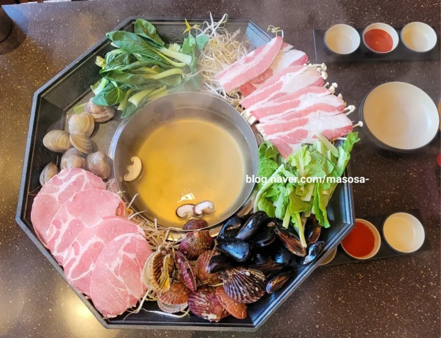 Table set with chojang and sauces